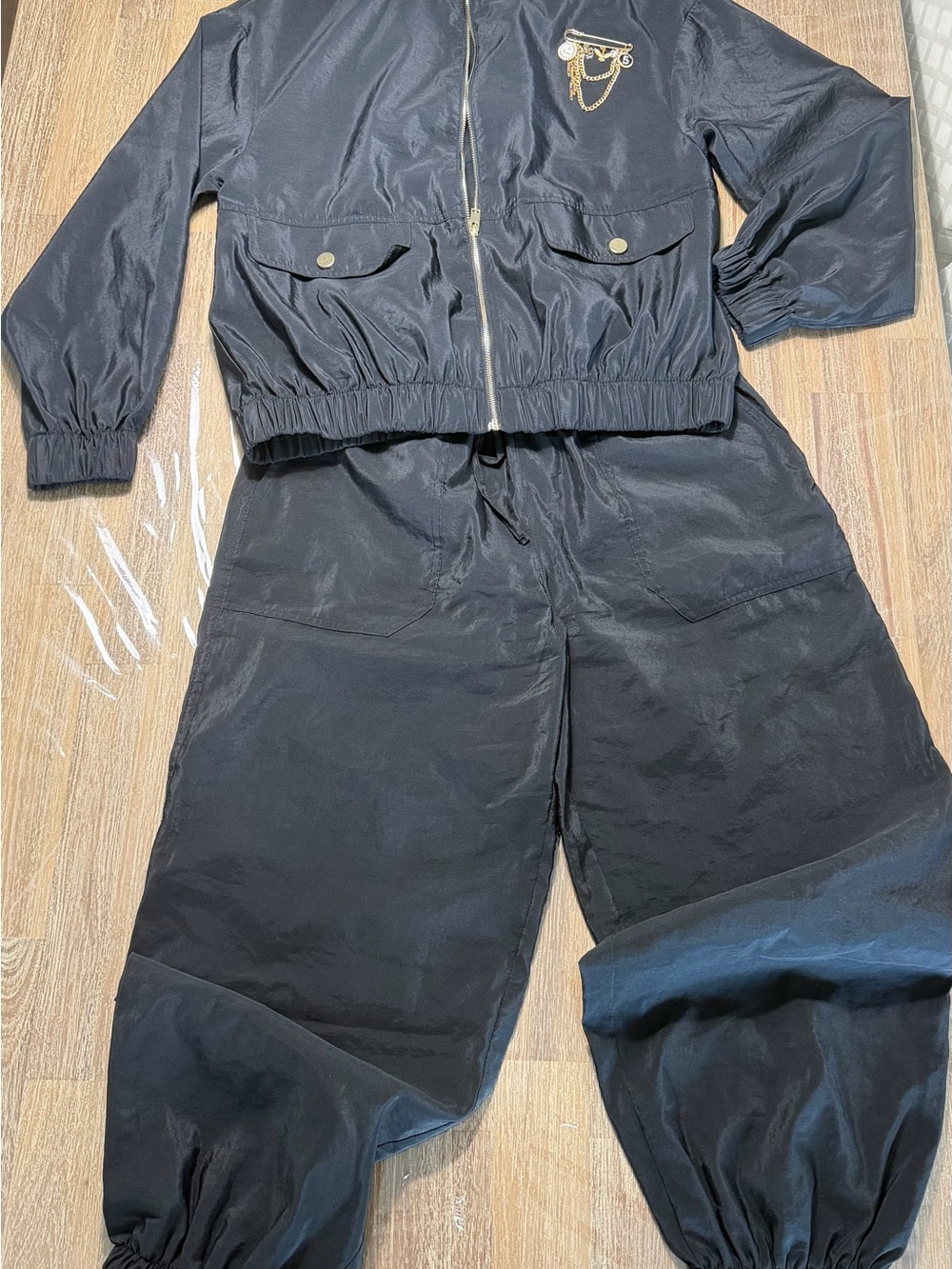 ZARA Black Lightweight Utility Jacket & Jogger Set – Size S